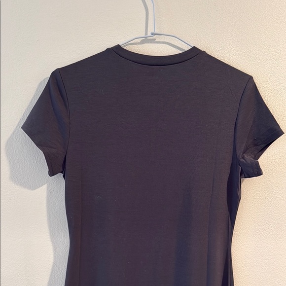 Divided Charcoal Sheath Maxi Dress Short Sleeve Crew Neck - Picture 4 of 4